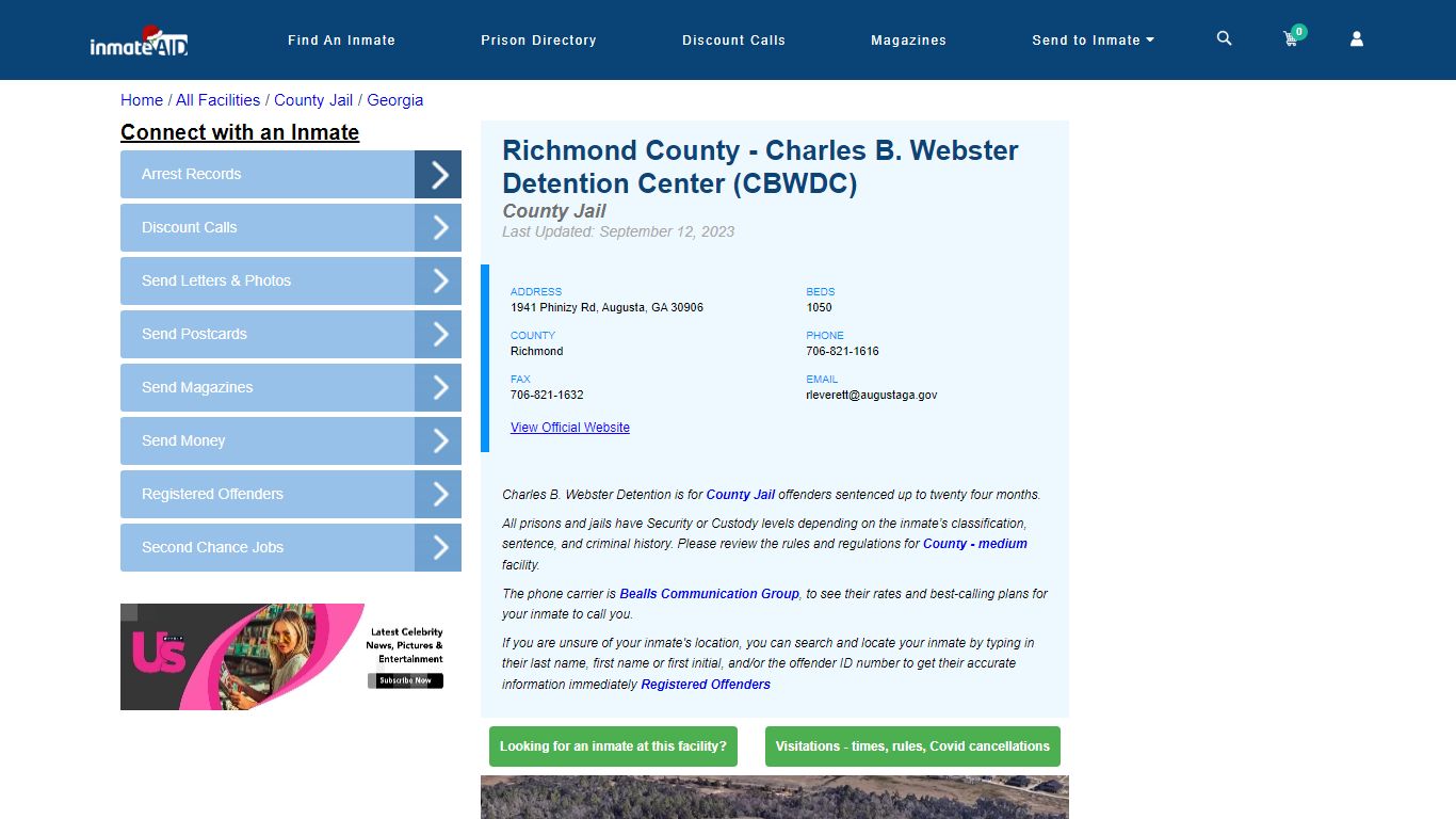 Richmond County - Charles B. Webster Detention Center (CBWDC) - Inmate ...